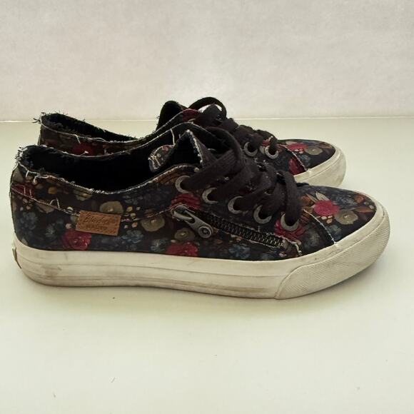 Blowfish Malibu Floral Print Zip Lace Up Sneakers Sz 7 Distressed Rugged Skater - Picture 5 of 11